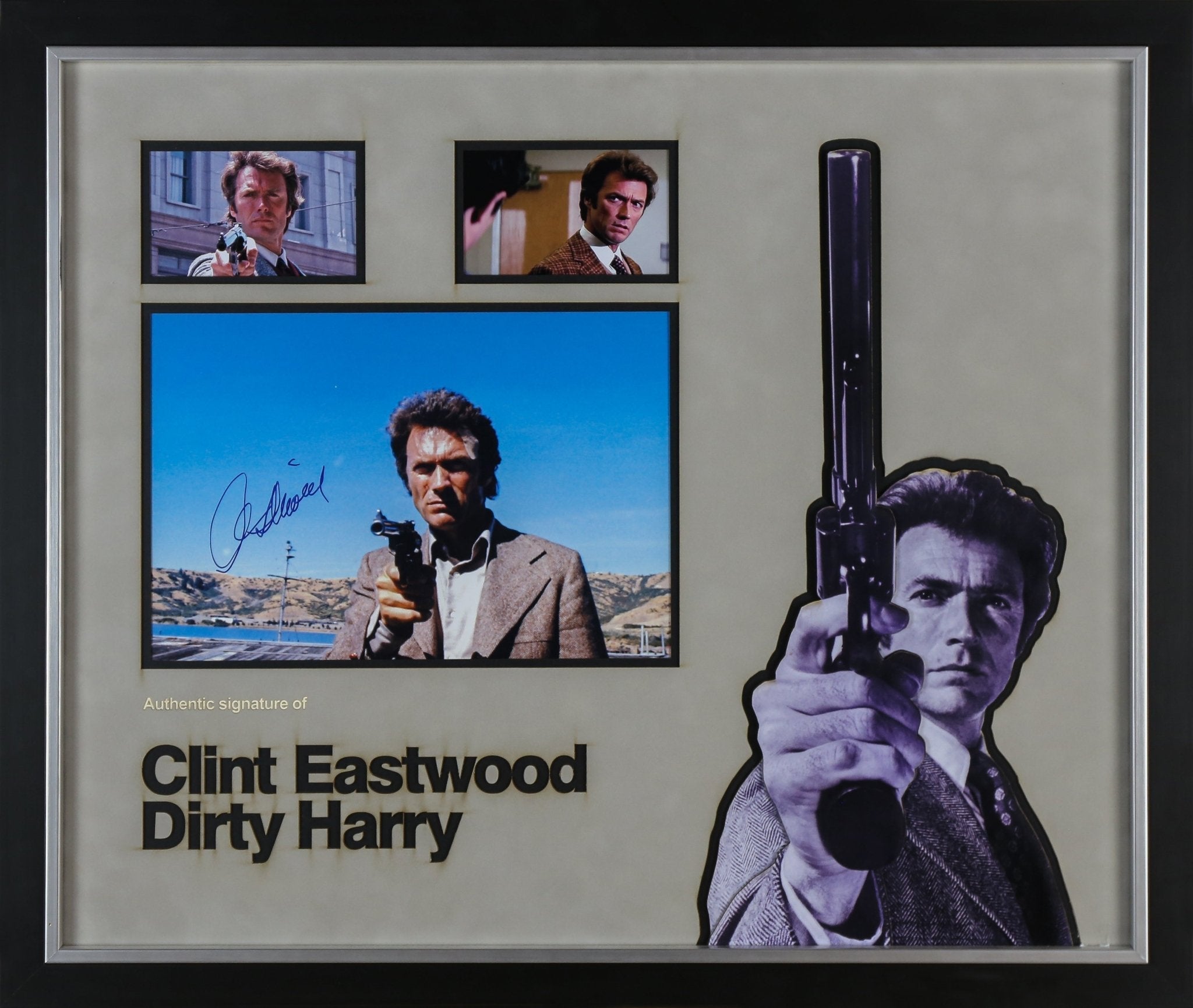 Clint Eastwood, Dirty Harry Signed 12x8 Photograph Framed Display - Memorabilia Framers Shop